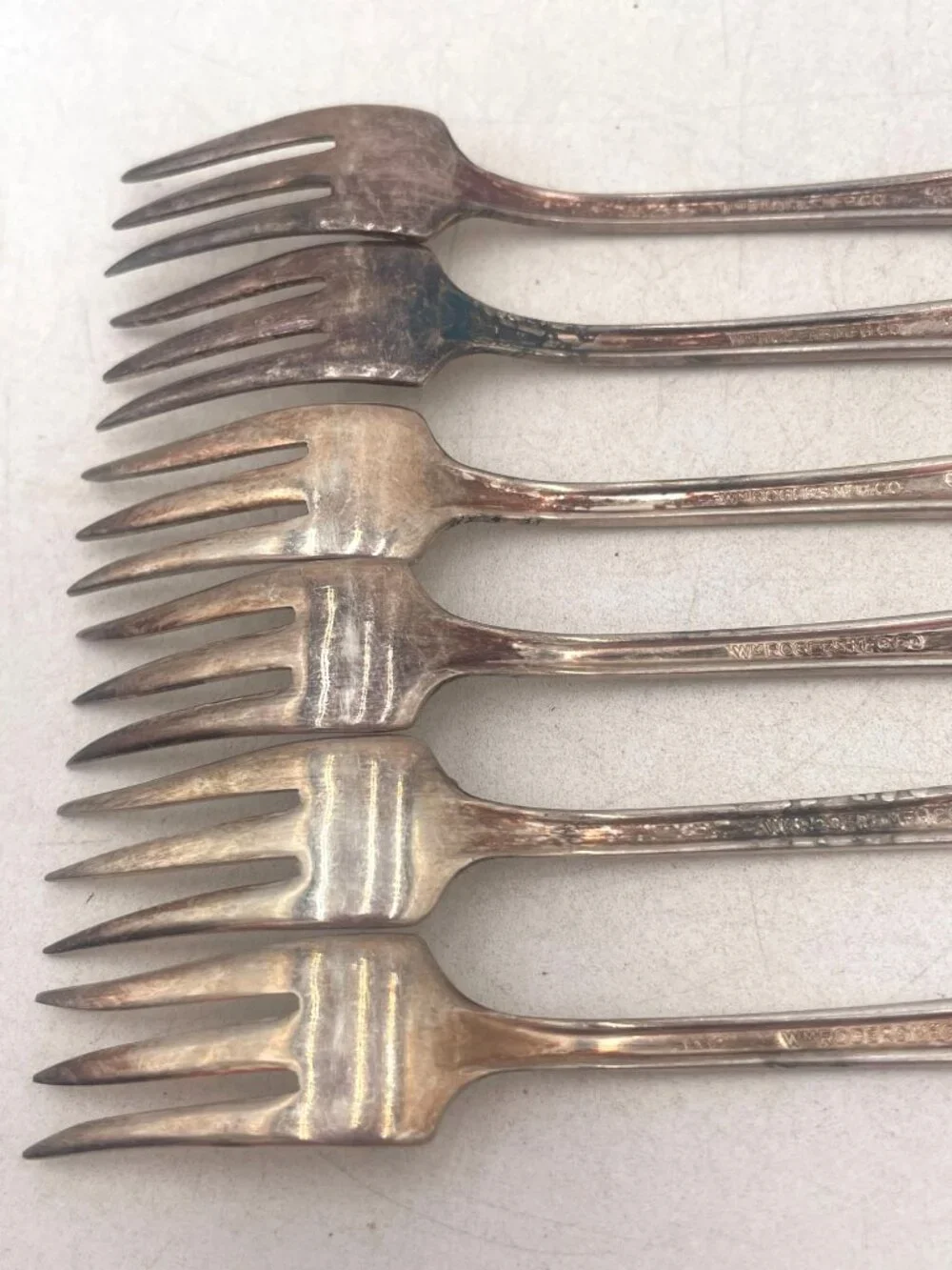 Wm Rogers Mfg Co Original Silverplate Vintage Relish Pickle Forks Set Of 6